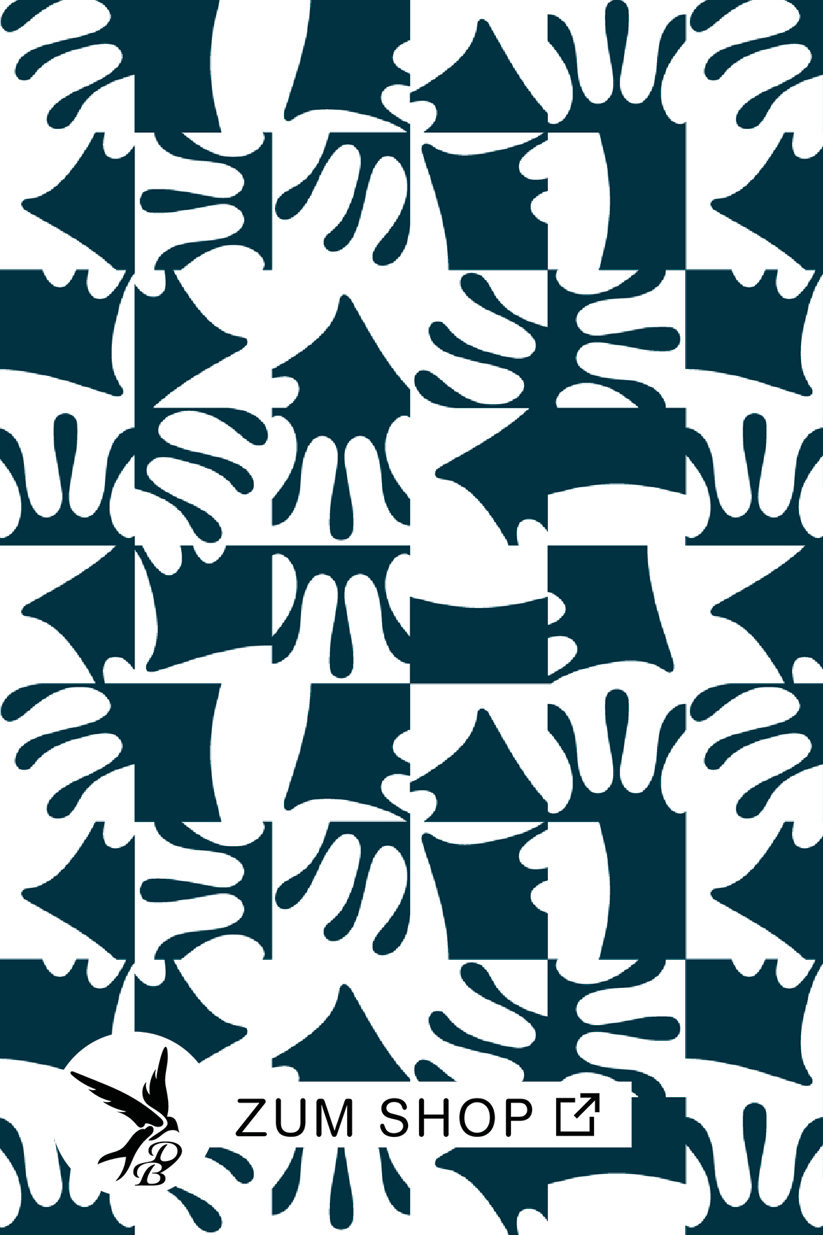 Abstraktes Stoffdesign by Daniela Bonn in Blau und Weiss