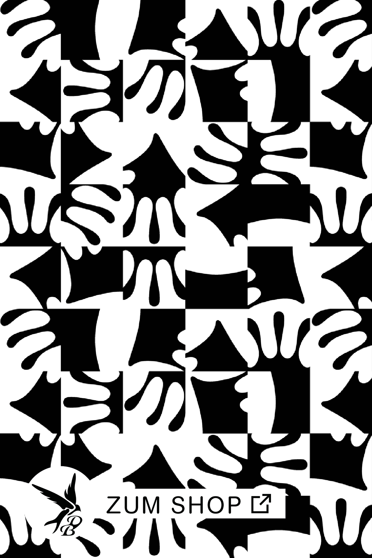 Abstraktes Stoffdesign by Daniela Bonn in Schwarz und Weiss