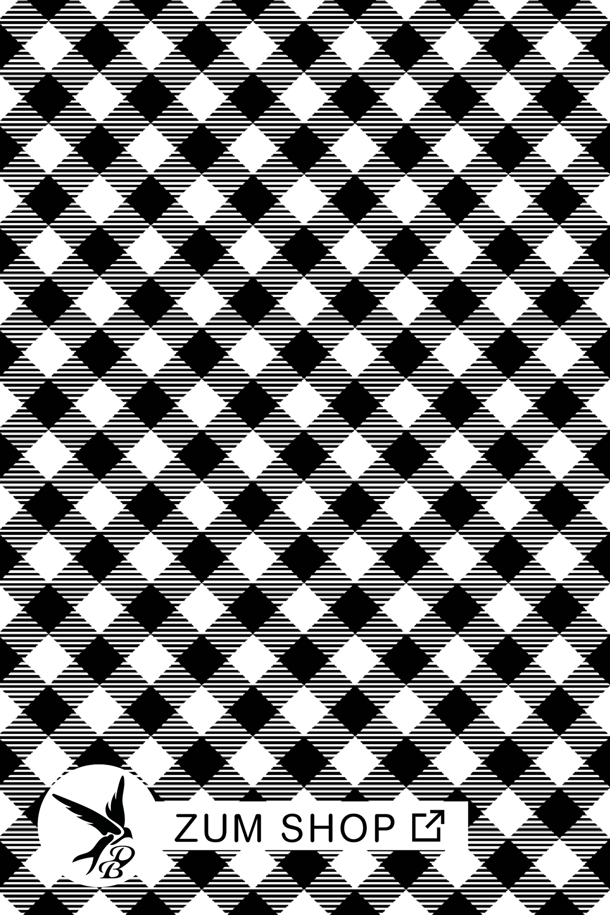 Stoffdesign Karo Schwarz Weiss by Daniela Bonn