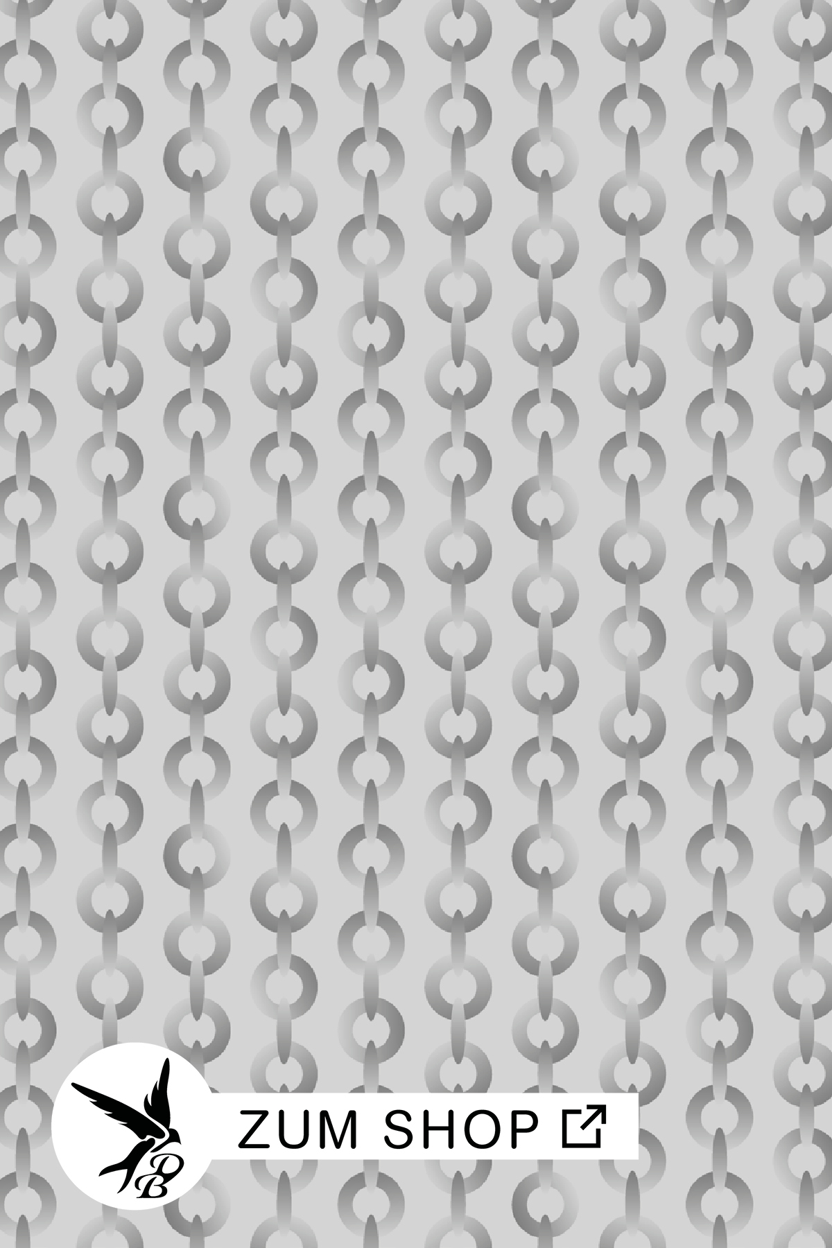 Stoffdesign mit Ketten als Motiv in Grau