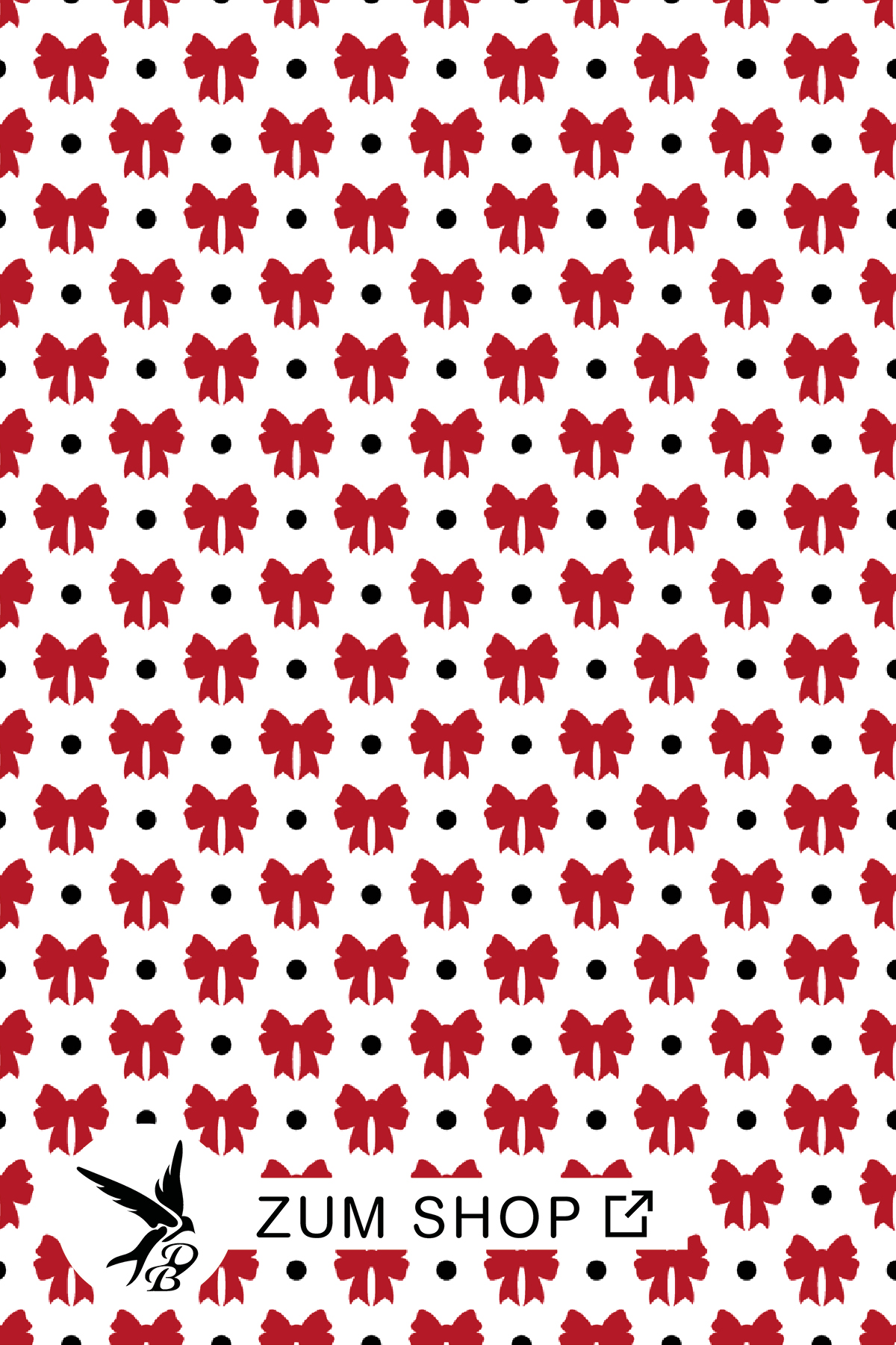 Stoffdesign Schleifen Rot Weiss by Daniela Bonn