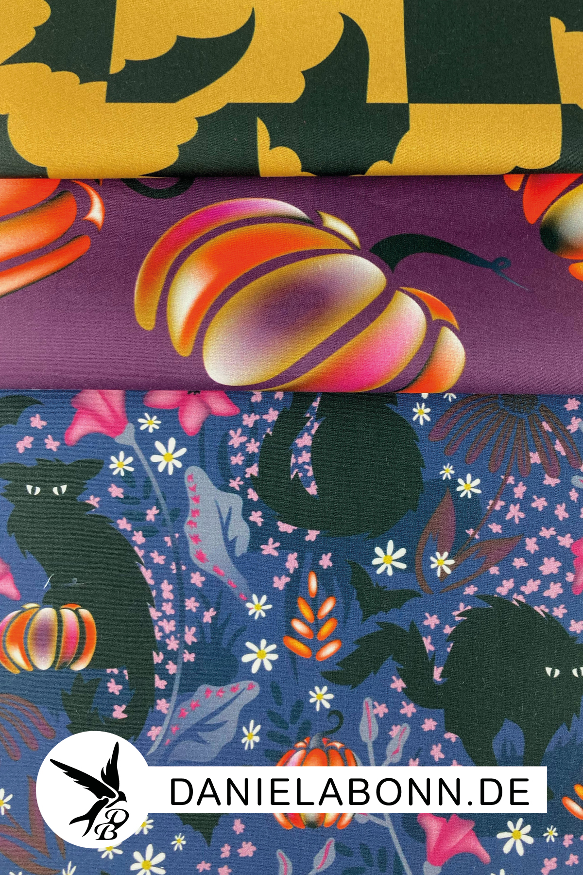 Stoffkollektion Halloween naehen Grumpy Black Cat Daniela Bonn