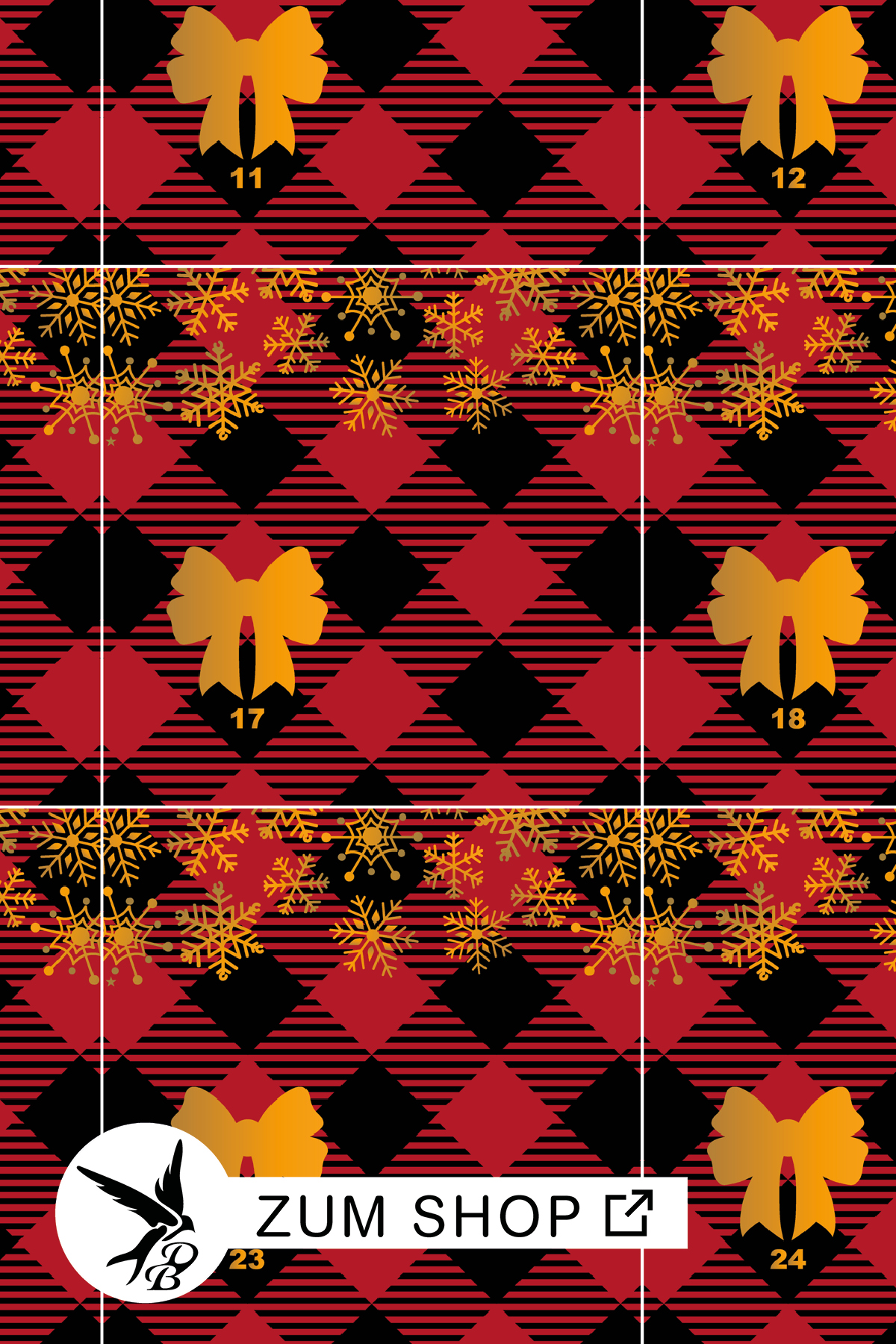 Stoffpanel Weihnachten Adventskalender nähen