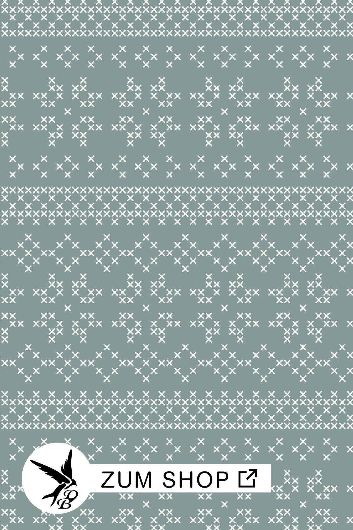 Daniela Bonn Stoffdesign gemustert in der Farbe Mint.