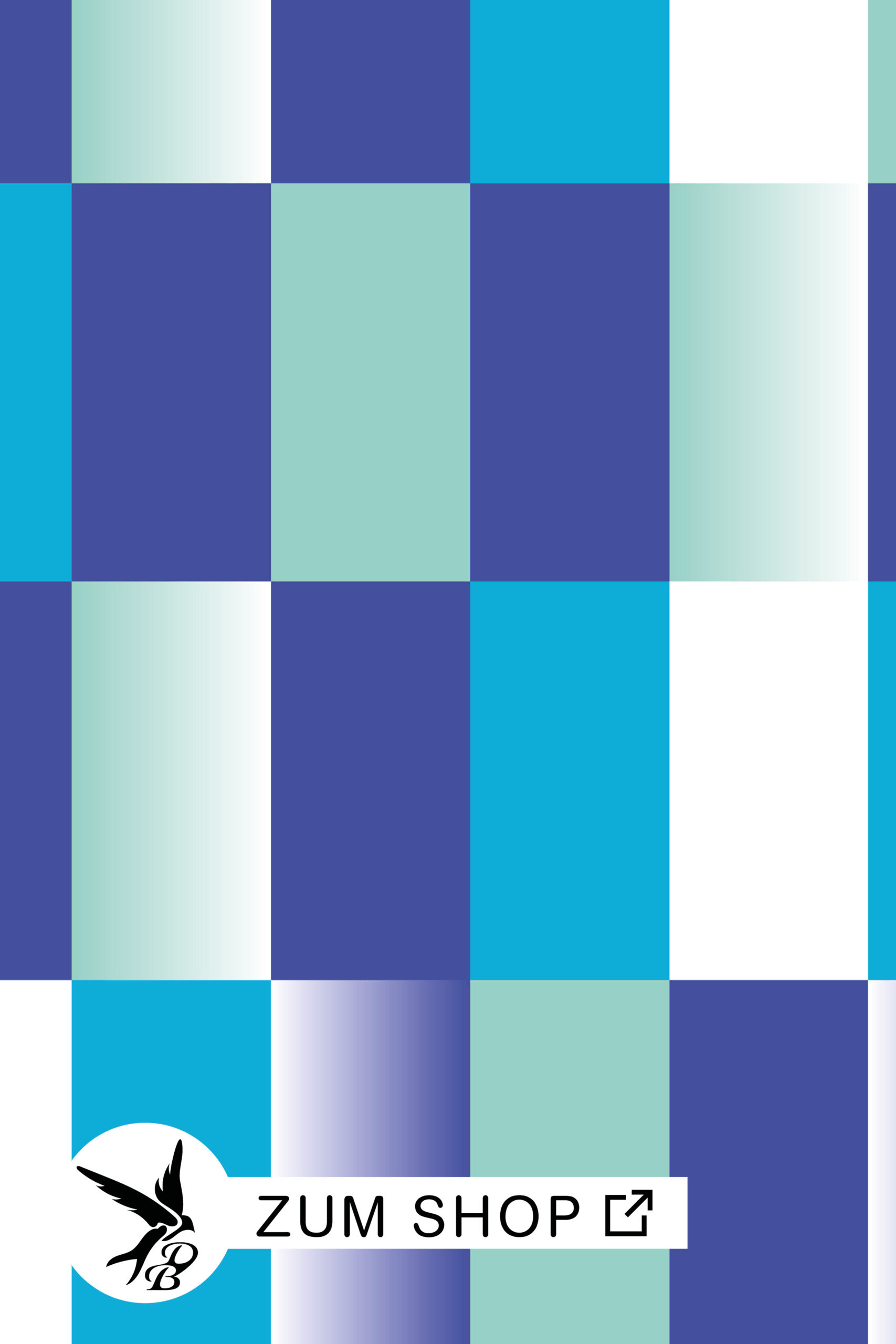 Prism-Glow-Stoffkollektion-Karo-Blau-Daniela-Bonn Stoffdesign mit blauen Karos in Pastellfarben mit Farbverlauf