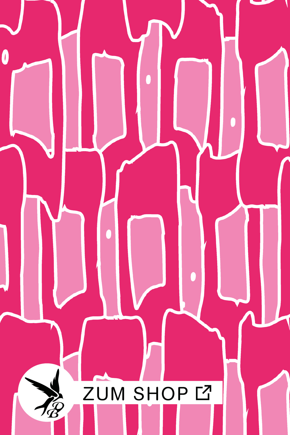 Stoffdesign mit abstrakten Karos in den Farben Pink, Rosa und Weiss