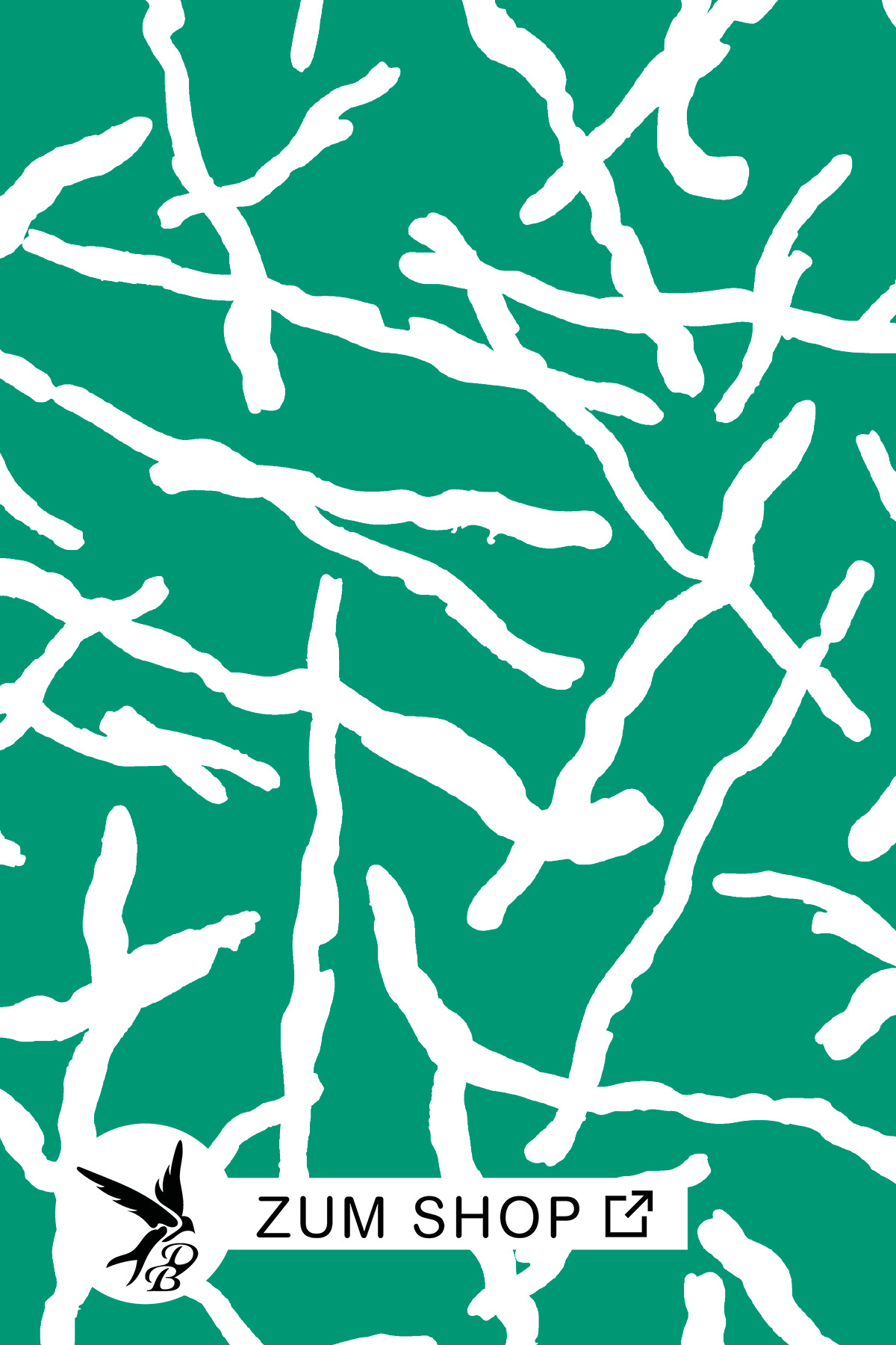 Stoffdesign mit abstrakten Streifen in den Farben Grün und Weiss