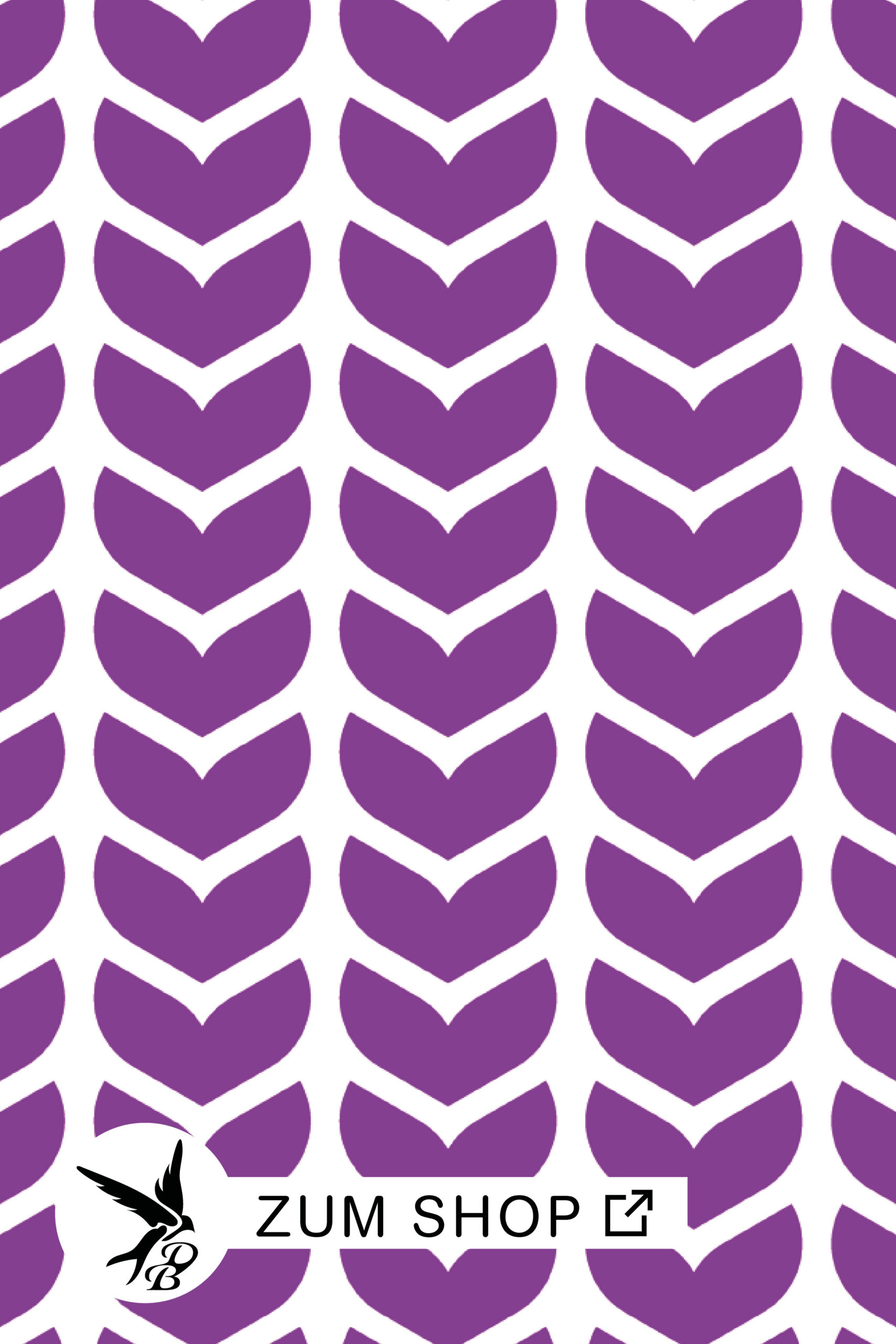 Stoff mit blättrigen/ herzförmigen Muster in der Farbe Lila