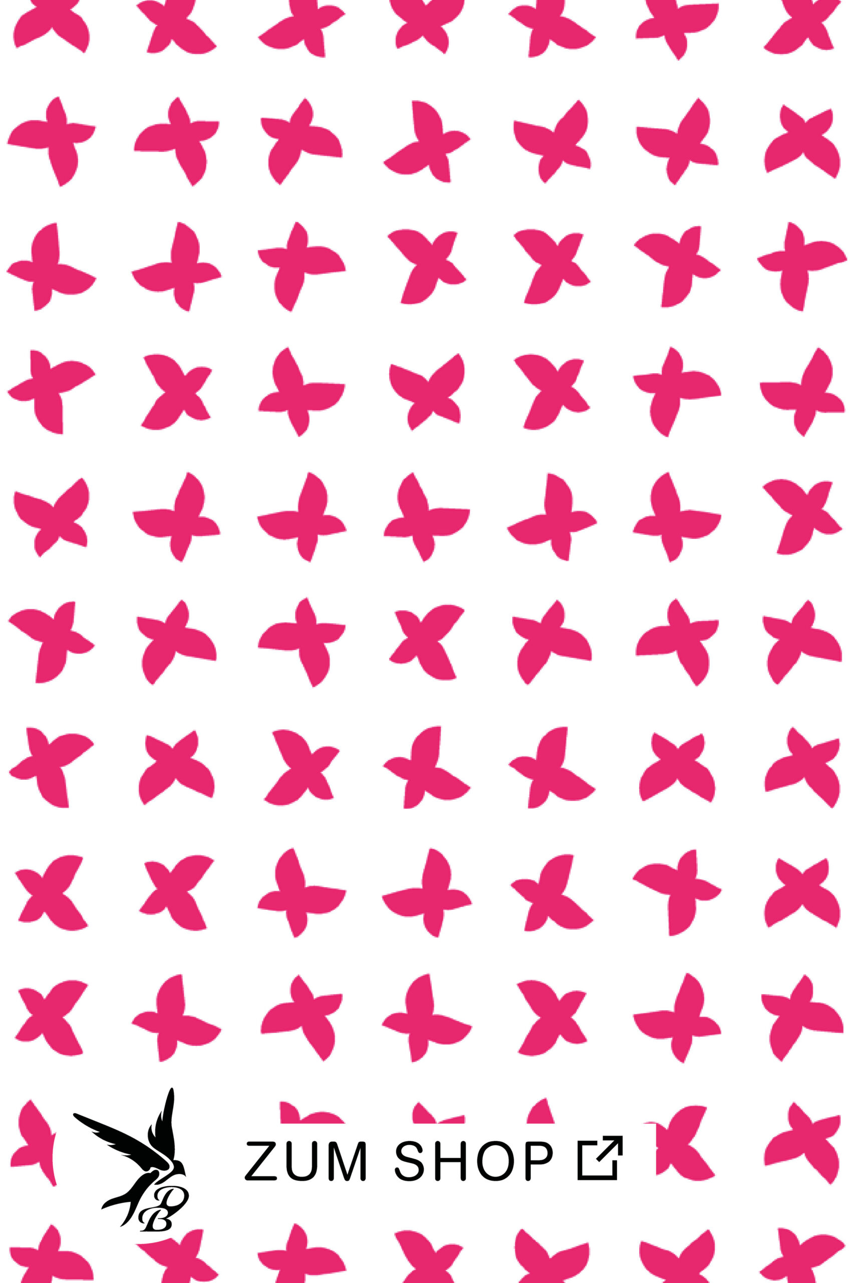 Stoff mit abstrakten Schmetterlingen als Muster in der Farbe Pink/ Rot