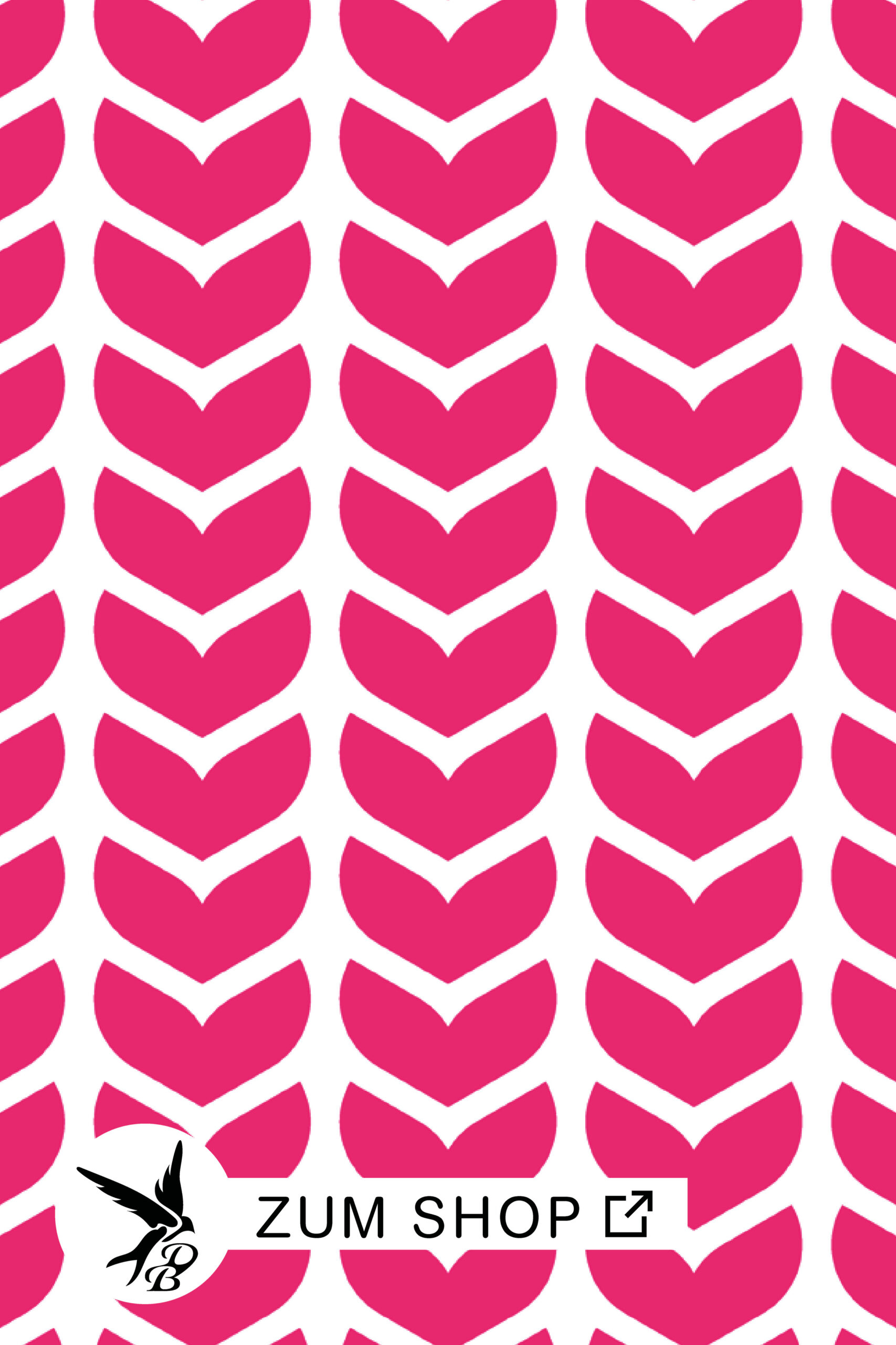 Stoff mit blättrigen/ herzförmigen Muster in der Farbe Pink/ Rot