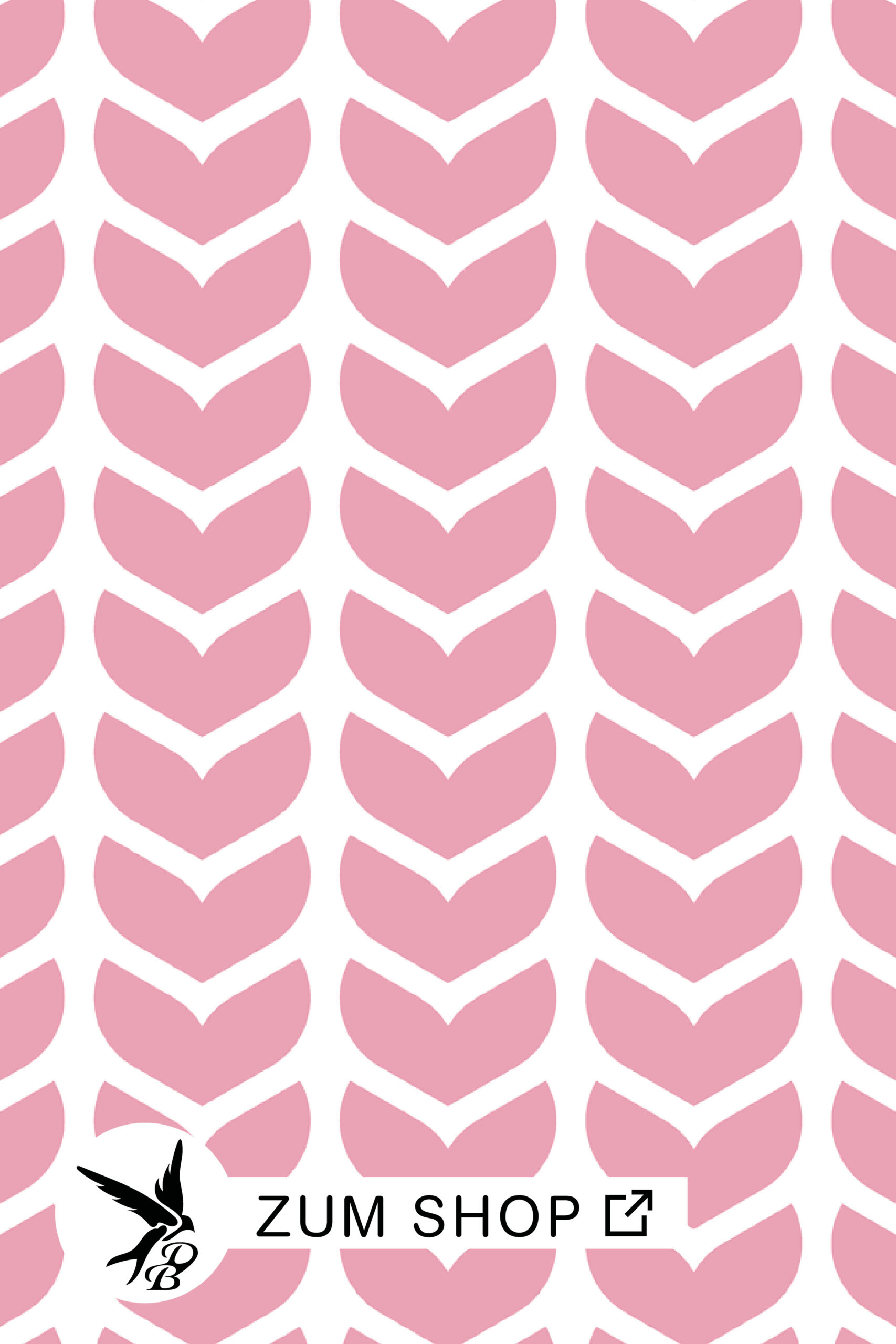 Stoff mit blättrigen/ herzförmigen Muster in der Farbe Rosa